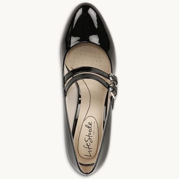 LifeStride True Mary Jane Pump Black Patent Block Heel Shoes 9.5W NEW - Picture 10 of 12
